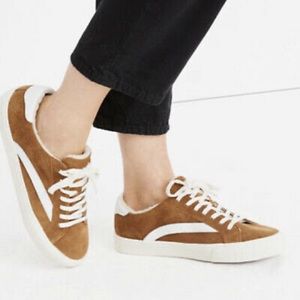 Madewell NWT Low Top Suede & Sherpa Sneakers